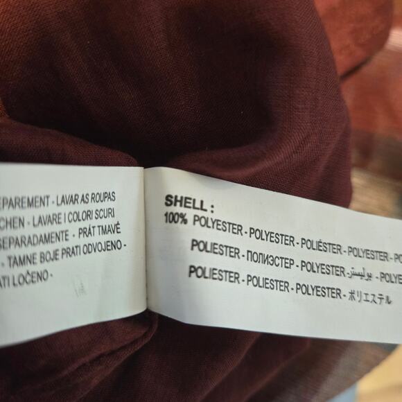 Desigual Empire-Waist Burgundy Plaid Embroidered Fringe Peasant Top Tunic -Sz L - Picture 14 of 15